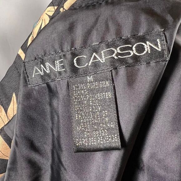 Anne Carson 100% Silk Quilted Black & Gold Bamboo Jacket (Size M) - Picture 6 of 7